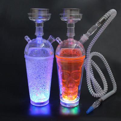 China Wholesale Smooking Shisha Travel Hookah Cheap Custom Disposable Electronic Car Shisha Portable Hookah Cup With LED Light for sale