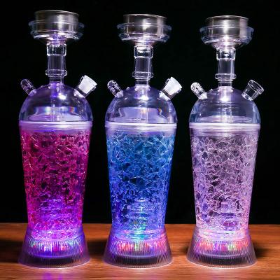 China Portable Russian Plastic Acrylic Cup Light Led Chicha Mini Shesha Hooka Narguil Smoking Accessories Custom Smooking Shisha Set Shisha Hookah for sale