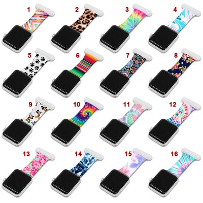 China Link Wearable Dye Printed Color Silicone Strap FOB For Apple Watch Band for sale