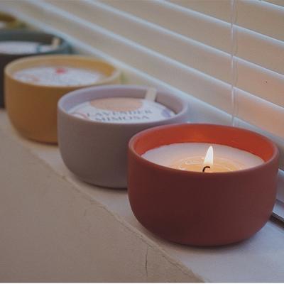 China Wholesale Modern Nordic Custom Ceramic Round Bottom Jar Candle Holder Home Decor Logo Style Matte Candle Jars for sale