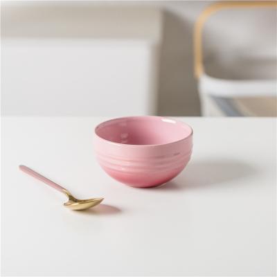 China Sustainable High Quality Custom Logo Fruit Cereal Small Pink Soup Bowl Set Ceramic Chinese Salad Serving Bowl for sale