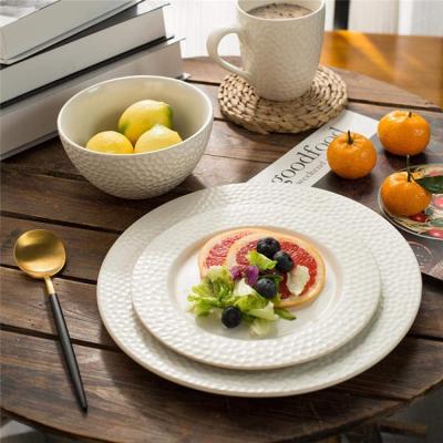 China Wholesale 4 Pcs Sustainable Unbreakable Dinnerware Ceramic Dinnerware Hotel Restaurant White Set for sale