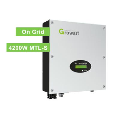 China Home Solar Power System Growatt Growatt 4200MTL-S 4200w On Grid Dual MPPT Grid Single Phase Tied PV Power Home Solar Inverters for sale