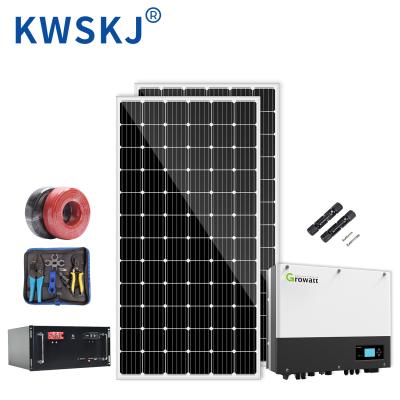 China Growatt Home Hybrid Solar System 5kw 8kw 10kw 15kw Solar Panel Hybrid Solar Power System for sale