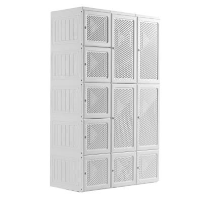 China Adjustable (height) 2021 Newest Portable Foldable Plastic Wardrobe/Closet with big storage room for home use for sale