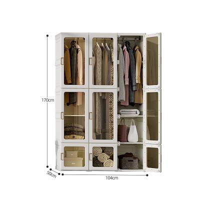 China (Size) 2021 ANTBOX new design adjustable DIY China made foldable wardrobe storage plastic cubes foldable cabinet for sale