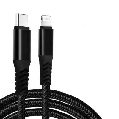 China MFI Mobile Phone Certified Nylon Braided Aluminum Case USB C to L 3A Charging Data Cable for Phone Charging Cable for sale