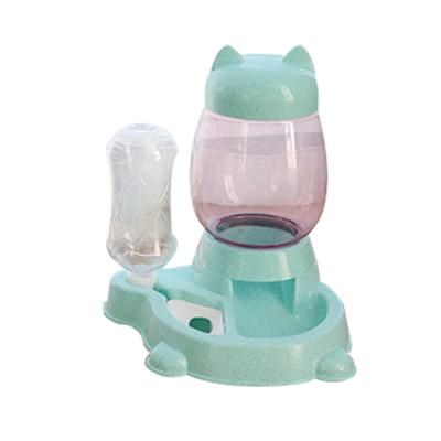 China Automatic 2 IN 1 528 MLCat 2.2L Water Bottle Food Feeder Dispenser Dropshipping Automatic Dog Cats Drinking Bottles Feeding Bowl Dispenser for sale