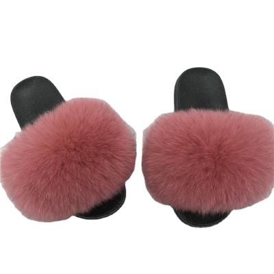 China Breathable Faux Fur Slippers Fluffy Slippers For Women Cool Slippers 2020 Summer Fashion Style for sale