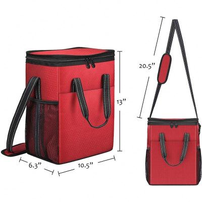 China Waterproof 6 Bottle Wine Carrier Insulated Wine Carry Cooler Tote Bag for Camping and Travel Picnic for sale