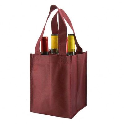 China Wholesale Waterproof Foldable Wine Gift Tote Bags Non Woven 6 Bottles Wine Bag for sale