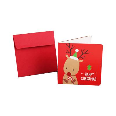 China Recyclable Wholesale Custom Christmas Thank You Card Christmas Card With Envelope Paper Card for sale