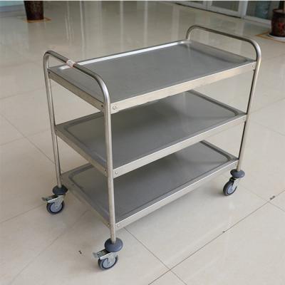 China Modern Stable Structure 3 Tier Stainless Steel Carts Metal Kitchen Food Cart Cart for sale