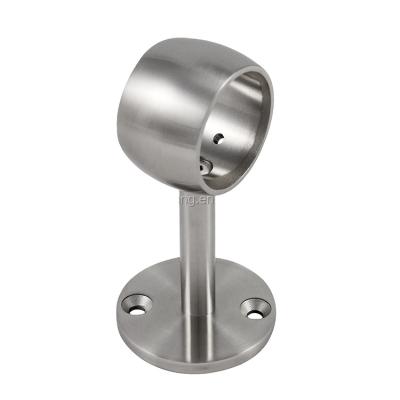 China Railing Stainless Steel Mount Bracket Flange Rod Holder Shower Curtain Closet Rod Holder Wardrobe Pole Flange for sale