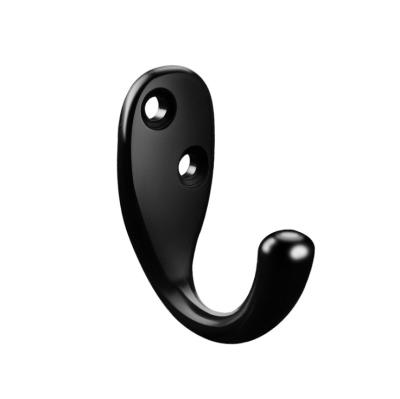 China Sustainable J Shape Wall Mount Coat Hook Black Towel Clothes Hat Hook Hangers for sale