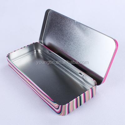 China Recycled Packaging Stationery Materials Wholesale Pen Holder Tin Box Metal Pencil Case Box for sale