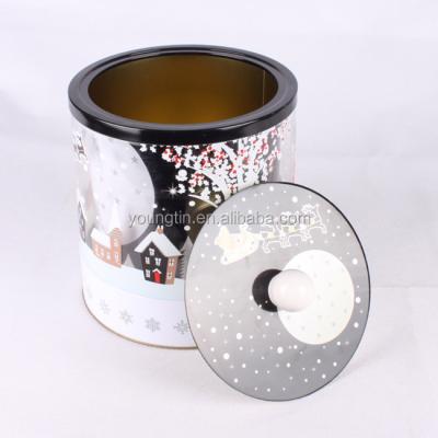 China Customized Recyclable Empty Logo Christmas Promotion Gift Tin Box For Food Tea Coffee Storage for sale