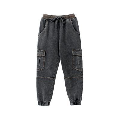 China Factory Price Wholesale QUICK DRY Jean Pants Boys Causal Plain Cargo Denim Stylish Pants for sale