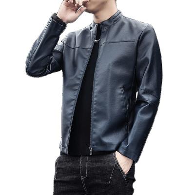 China Wholesale QUICK DRY Gray Leather Jacket with fleece lining men lightweight full sleeve PU quick dry jacket fashion casual style for sale