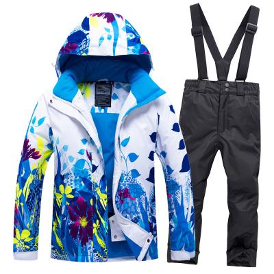 China Factory Supply Boys/Girls Windproof Ski Suit Waterproof Pants +Jacket Set Winter Sports Snowsuit Customized Children's Ski Suits for sale