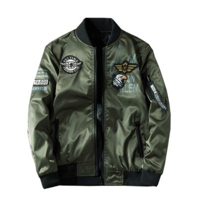 China Custom Logo Jacket Men Black Fashion Flight Jacket QUICK DRY Bomber Jackets and Coats for sale