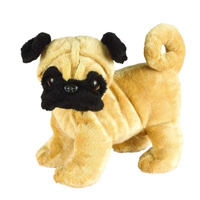 China Custom Realistic Standing Dog Children's Stuffed Pug Plush Toy For Kids for sale