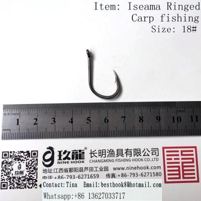 China Factory High Carbon Steel Nickel Banded Hook ISEAMA Black Nickel Plated Carp Fishing Hook for sale