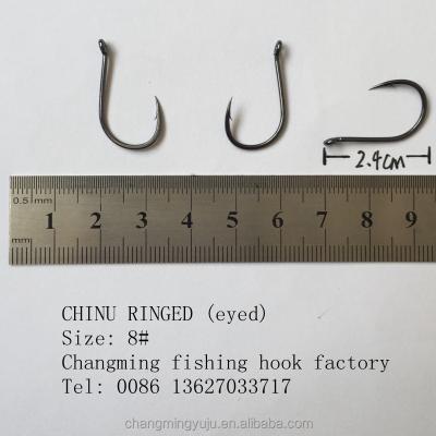 China Good Quality Cheap Price Chinu Superior Steel Ringed Fish Hook Factory Size 8 High Carbon Steel for sale