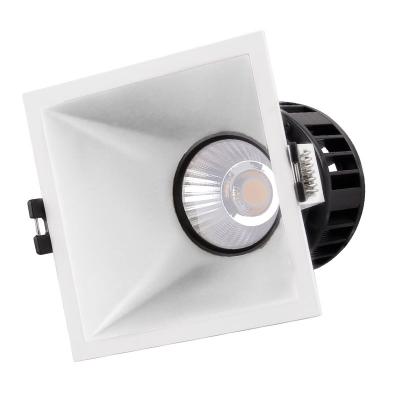 China Modern commercial round square white PC material led downlight housing MR16 GU10 G5.3 recessed down light fixture for sale