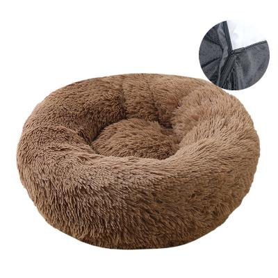 China Elephant Gray Brown Circular Pet Mat Dark Cat Dog Pet Nest Plush Bed Travel Removable Blanket Large for sale