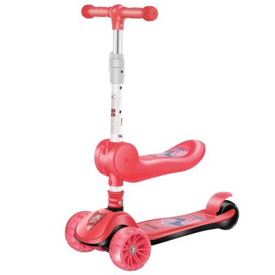 China 2022 Wholesale Lovely Design Outdoor High Quality Baby Multifunctional Scooter Plastic Foldable 3 in 1 Balance Scooter with Music for sale