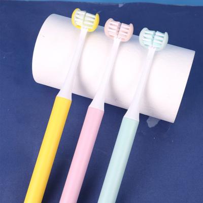 China 100% Environmentally friendly 3D design lovely three-wrapped U-shaped toothbrushes, a dent oral cleaning bebe gently pour brushing for sale