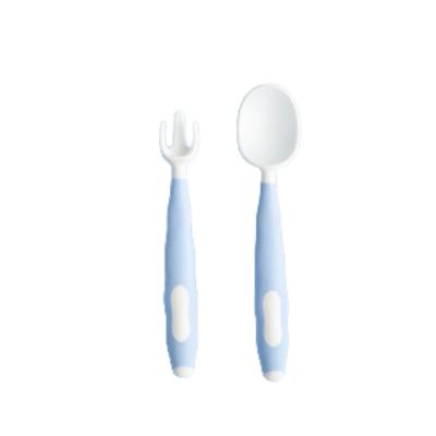 China BPA Free PP Baby Food Supplement Feeding Spoon Fork Infant Feeding Tableware Bendable Training Fork Spoon for sale