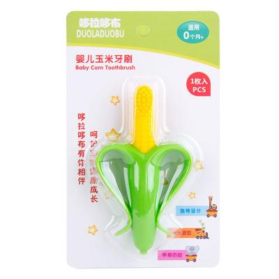 China 100%food grade silicone Edible Teether Silicone Teether baby teething toys corn form silicone toys for kids for sale