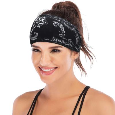 China Non-slip Lightweight Yoga Wicking Headband Sports Hair Band Running Fitness Soft Comfortable Travel Elastic Sporty Headband For Women Men for sale