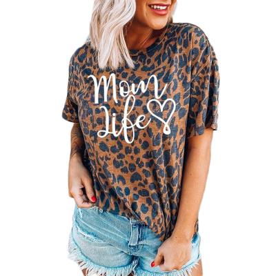 China 2022 Summer Breathable Women's Printed Circular Collar Sleeve T-shirt Casual Short Blouse for sale