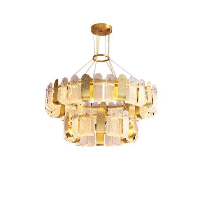 China Modern 2 row round Nordic modern luxury crystal k9 chandelier for bedroom for sale