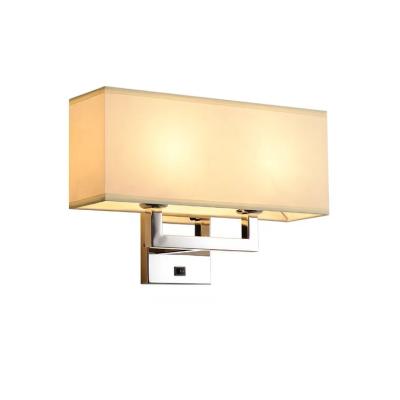 China Modern Wall Mounted Hotel Room Bedside Lamp With Lampshade for sale