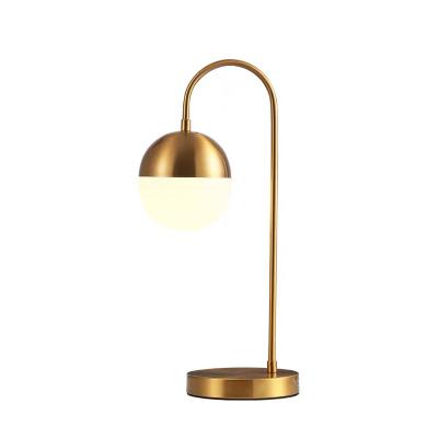 China Lighting Works Modern Glass Table Lamp Gold Plated For Home Hotel Use for sale