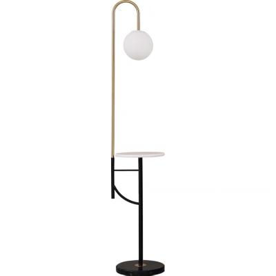 China Lighting Works Modern Glass Ball Designer Floor Lamp With Shelves Table for sale