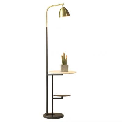 China Lighting Works Modern Floor Lamp With End Table For Study Room Industrial Metal Reading Standing Light for sale