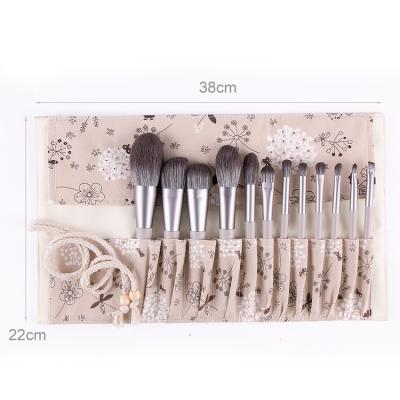 China Angular Blush Brush Holder Make Up 12pcs Gray Customize Makeup Brushes Private Label for sale