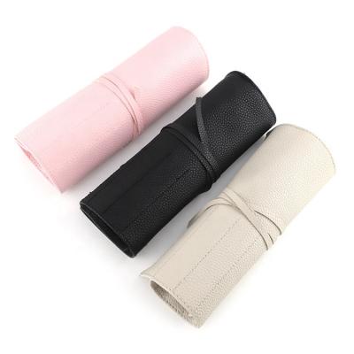 China Custom Logo Makeup Brush Bag 10 Pcs Makeup Brush Bag Professional Cosmetic Brushes Roll Up Bag Pouch for sale