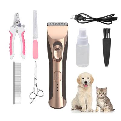 China Viable Low Noise Pet Grooming Kit Hair Trimmer Dogs Haircut Pet Clippers For Dog for sale