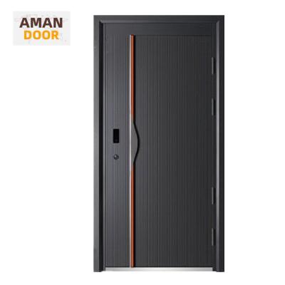 China Fancy Bulletproof Wooden Safe Anti Theft Door Simple Design Steel Door for sale