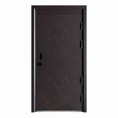 China Modern Front Entrance Exterior Steel Metal Door 7cm Security House Door Simple Design for sale