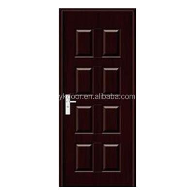 China Contemporary Wholesale Walnut Color American Panel Metal Security Door for sale