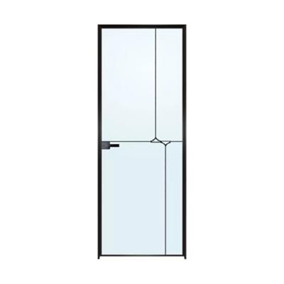 China Modern fancy design bathroom waterproof aluminum glass doors for sale black aluminum doors matte white for sale