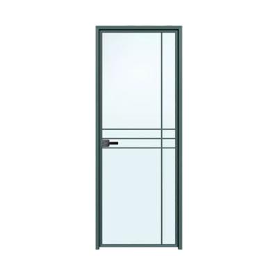 China Modern Interior Single Aluminum Single Glass Door Swing Door Metal Metal Glass Door for sale