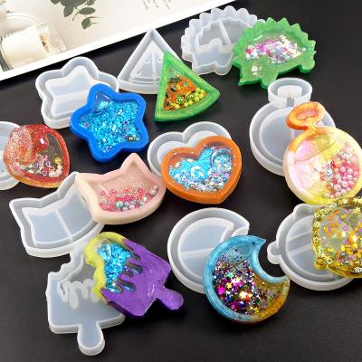 China Master Kawaii Shaker Silicone Mold Resin Heart Star Ice Cream Moon Viable Epoxy Resin Molds Chain Pendant Craft Tools Jewelry Supplies for sale